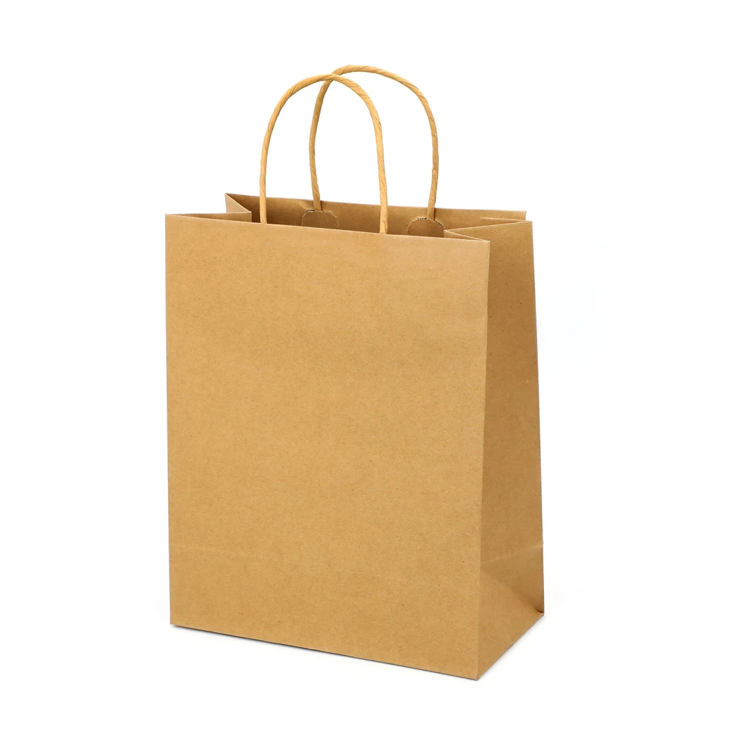 Customized Take Away Food Bag Fashion Shopping Bag Brown Kraft Paper Bags
