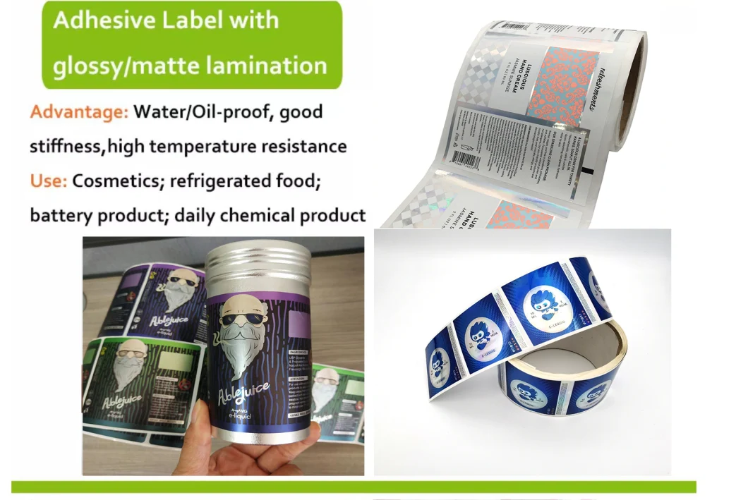 Custom Adhesive Coating Paper Printed Logo Product Packaging Label Printing PVC Paper label Sticker