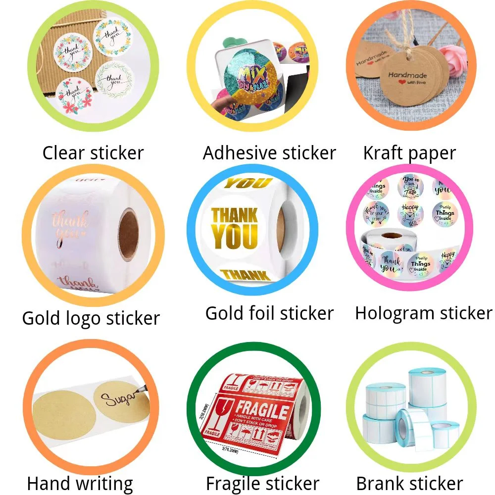 Adhesive Waterproof Food Product Labels Custom Company Logo Printed Stickers