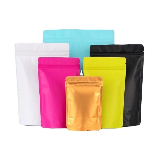 Printed Ziplock Laminated Stand up Pouch Kraft Paper Plastic Packing Frozen Sea Food Coffee Tea Snack Fruit Tobacco Compostable Biodegradable Packaging Bag