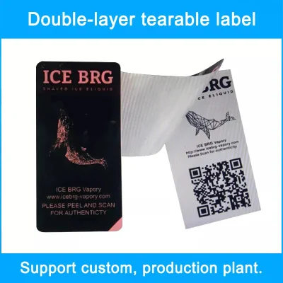 Commodity Security Stickers Double-Layer Tearable Label Qr Code Security Label