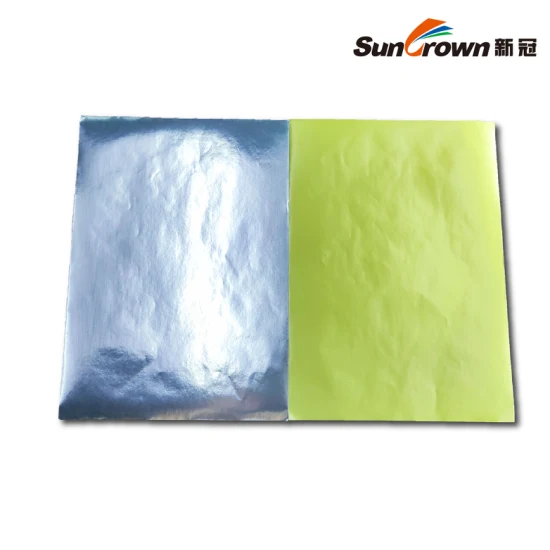 Aluminum Foil Bright Silver Adhesive Label with Yellow Paper for Label Material of Commodities and Gifts Mirror Effects