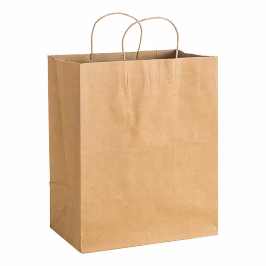 Customized Take Away Food Bag Fashion Shopping Bag Brown Kraft Paper Bags
