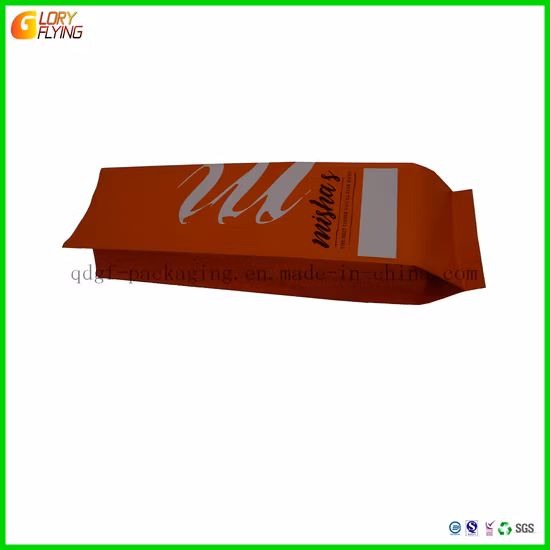 Custom Compostable Recyclable Zipper Lock Biodegradable Kraft Paper Flat Bottom Coffee Tea Food Plastic Packaging Bag