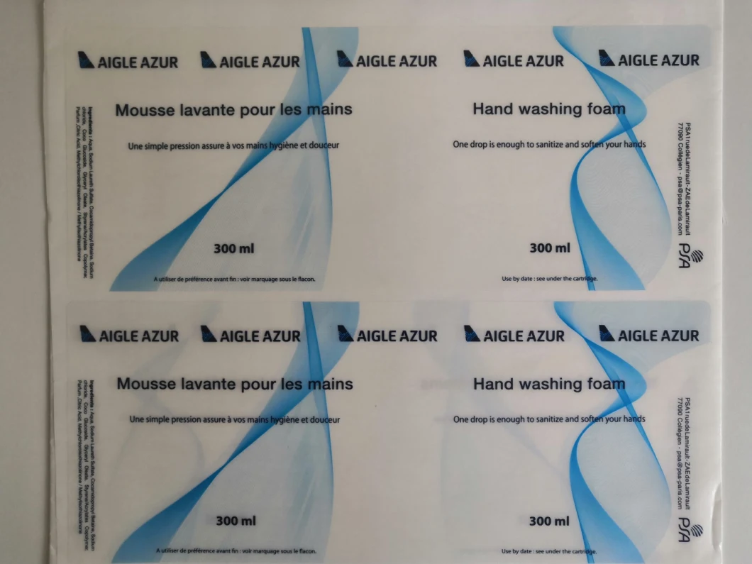 Custom High Quality Hand Washing Cream / Foam Transparent Pet Sticker