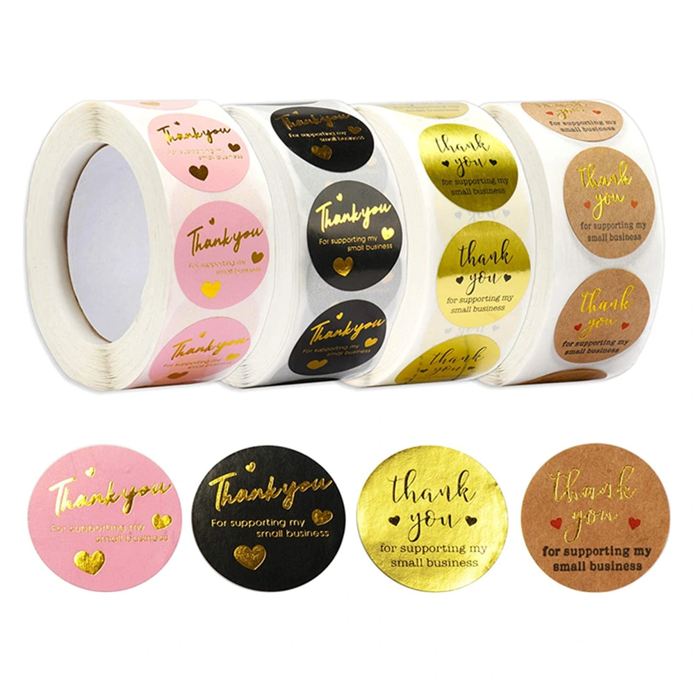 Self Adhesive waterproof Glossy Matte Transparent Clear Round Printing Logo Label Stickers