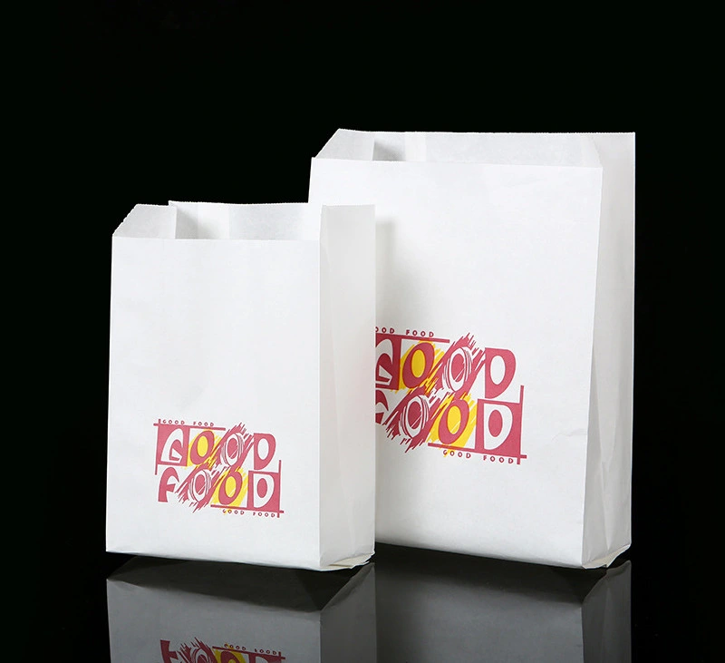 Personalized Printing Square White Paper Bags Perfect for Toast Sandwiches Popcorn Flat Satchel Food Snacks Kraft Paper Bags with Side Gusset for Pies Chemicals