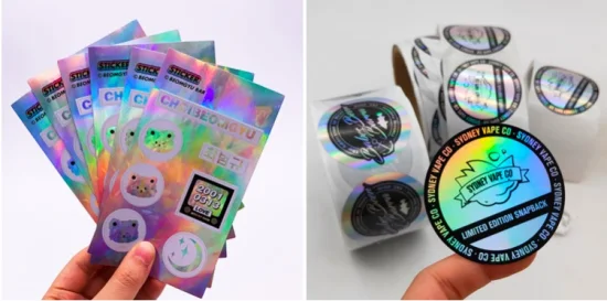 Custom Vinyl Waterproof Hologram Holographic Transfer Adhesive Void Barcode Anti-Counterfeit Label Sticker